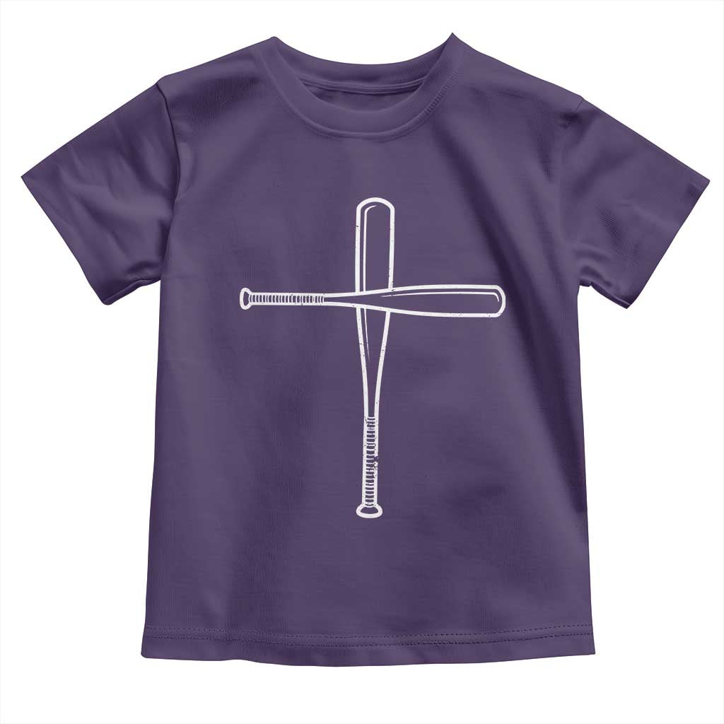 Cross Baseball Bats Toddler T Shirt Religious Christian Faith Sports Coach Pitcher