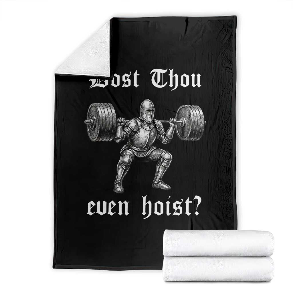 Knight Lifting Meme Throw Blanket Funny Medieval Gym Dost Thou Even Hoist - Wonder Print Shop