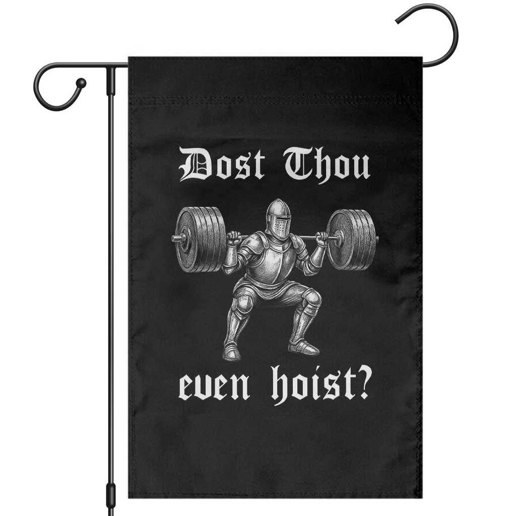 Knight Lifting Meme Garden Flag Funny Medieval Gym Dost Thou Even Hoist - Wonder Print Shop