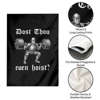 Knight Lifting Meme Garden Flag Funny Medieval Gym Dost Thou Even Hoist - Wonder Print Shop