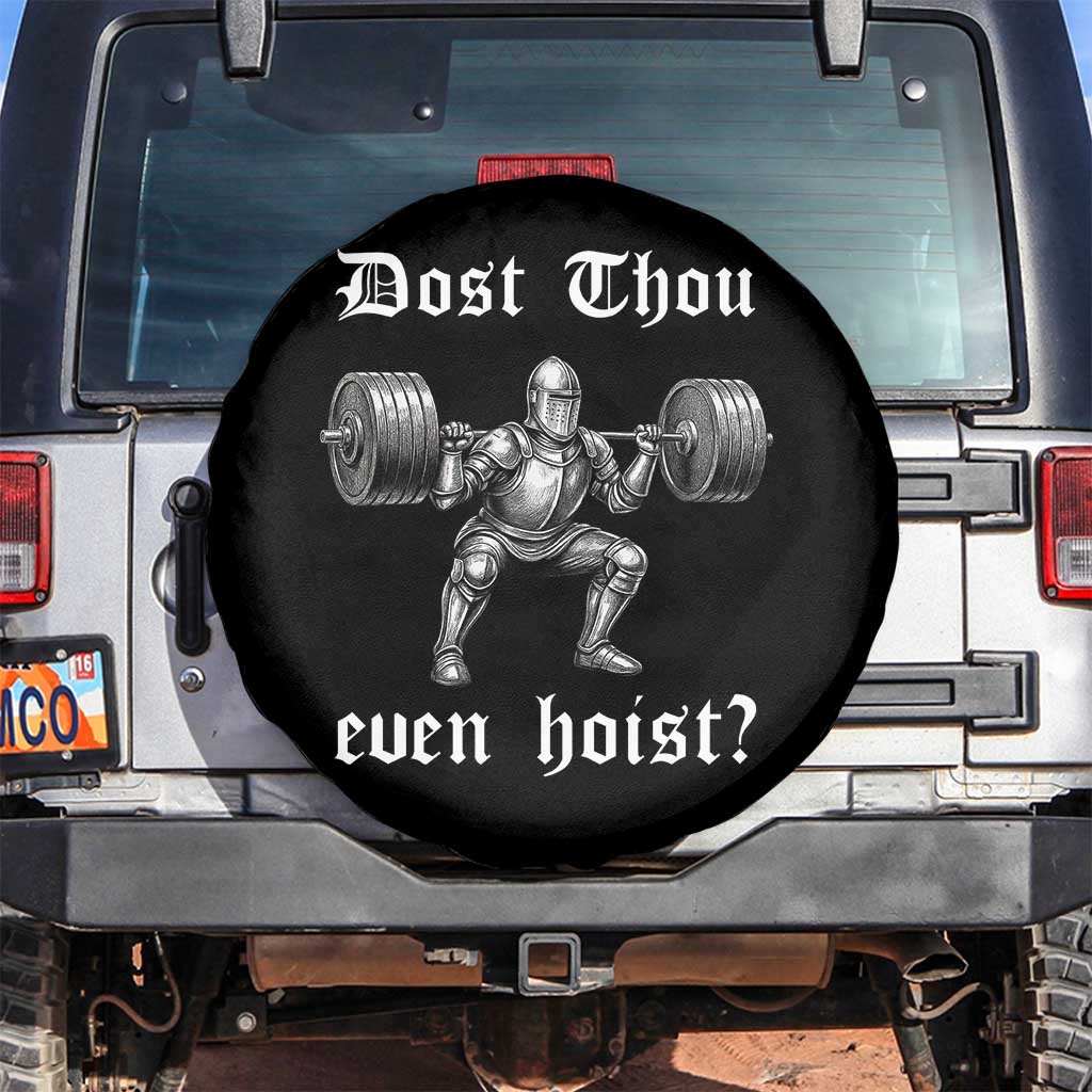 Knight Lifting Meme Spare Tire Cover Funny Medieval Gym Dost Thou Even Hoist - Wonder Print Shop