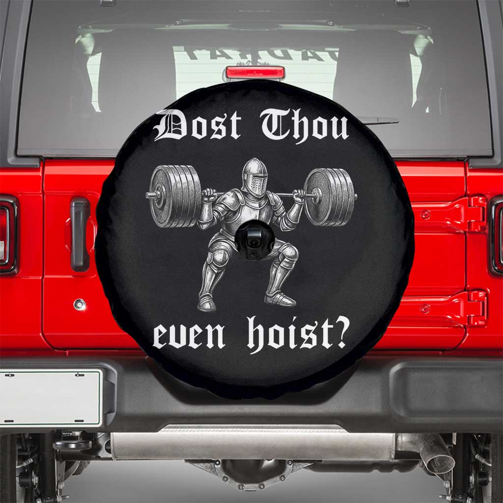 Knight Lifting Meme Spare Tire Cover Funny Medieval Gym Dost Thou Even Hoist - Wonder Print Shop