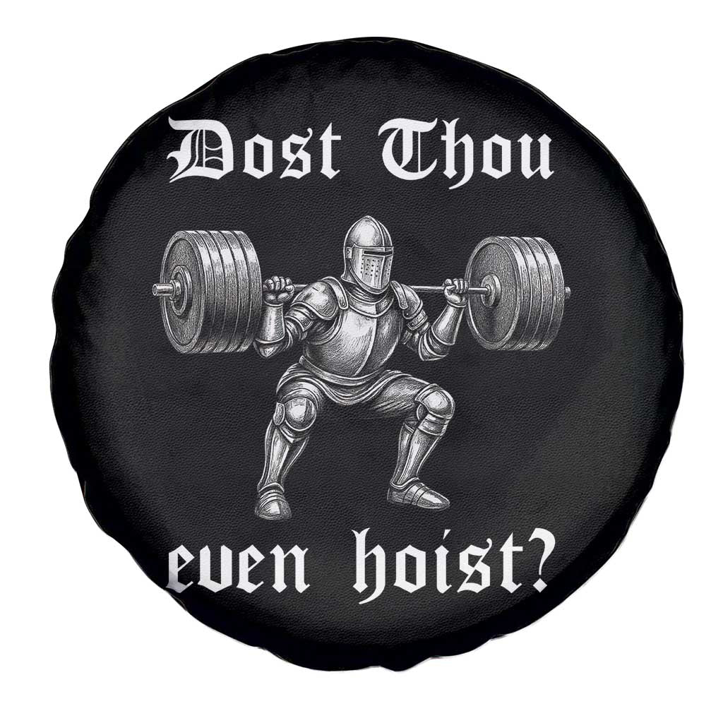 Knight Lifting Meme Spare Tire Cover Funny Medieval Gym Dost Thou Even Hoist - Wonder Print Shop