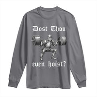Knight Lifting Meme Long Sleeve Shirt Funny Medieval Gym Dost Thou Even Hoist - Wonder Print Shop