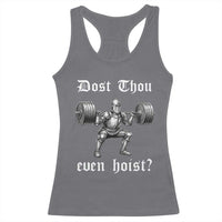 Knight Lifting Meme Racerback Tank Top Funny Medieval Gym Dost Thou Even Hoist - Wonder Print Shop