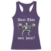 Knight Lifting Meme Racerback Tank Top Funny Medieval Gym Dost Thou Even Hoist - Wonder Print Shop