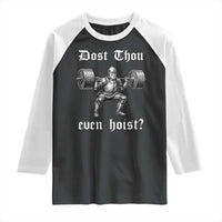 Knight Lifting Meme Raglan Shirt Funny Medieval Gym Dost Thou Even Hoist - Wonder Print Shop