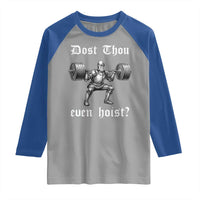 Knight Lifting Meme Raglan Shirt Funny Medieval Gym Dost Thou Even Hoist - Wonder Print Shop