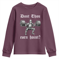 Knight Lifting Meme Youth Sweatshirt Funny Medieval Gym Dost Thou Even Hoist - Wonder Print Shop