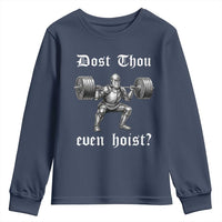 Knight Lifting Meme Youth Sweatshirt Funny Medieval Gym Dost Thou Even Hoist - Wonder Print Shop