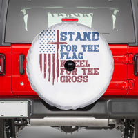 Stand For The Flag Kneel For The Cross Spare Tire Cover Cross US Flag American Patriotic Christian Faith 4th of July