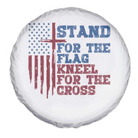 Stand For The Flag Kneel For The Cross Spare Tire Cover Cross US Flag American Patriotic Christian Faith 4th of July