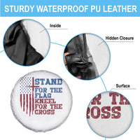 Stand For The Flag Kneel For The Cross Spare Tire Cover Cross US Flag American Patriotic Christian Faith 4th of July