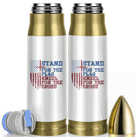 Stand For The Flag Kneel For The Cross Bullet Tumbler Cross US Flag American Patriotic Christian Faith 4th of July