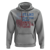 Stand For The Flag Kneel For The Cross Hoodie Cross US Flag American Patriotic Christian Faith 4th of July