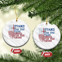 Stand For The Flag Kneel For The Cross Ceramic Ornament Cross US Flag American Patriotic Christian Faith 4th of July