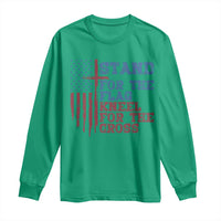 Stand For The Flag Kneel For The Cross Long Sleeve Shirt Cross US Flag American Patriotic Christian Faith 4th of July