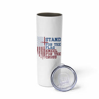 Stand For The Flag Kneel For The Cross Skinny Tumbler Cross US Flag American Patriotic Christian Faith 4th of July
