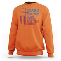 Stand For The Flag Kneel For The Cross Sweatshirt Cross US Flag American Patriotic Christian Faith 4th of July