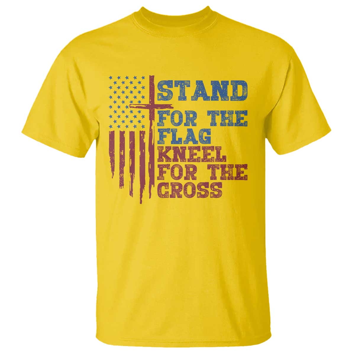 Stand For The Flag Kneel For The Cross T Shirt Cross US Flag American Patriotic Christian Faith 4th of July