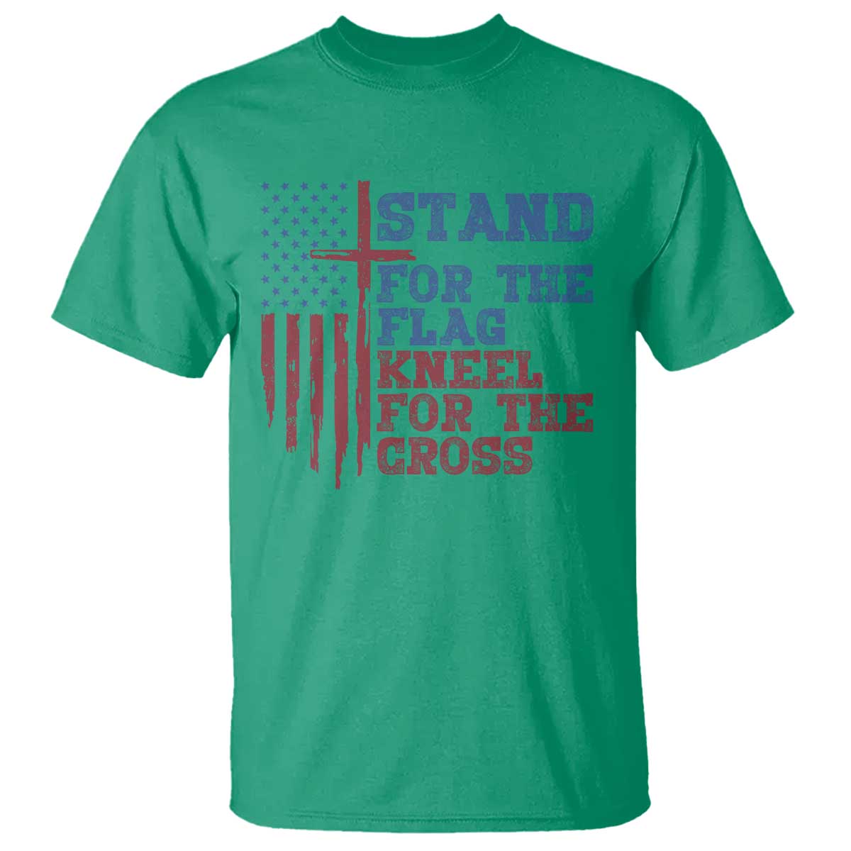 Stand For The Flag Kneel For The Cross T Shirt Cross US Flag American Patriotic Christian Faith 4th of July