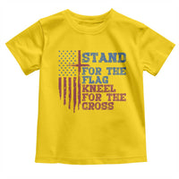 Stand For The Flag Kneel For The Cross Toddler T Shirt Cross US Flag American Patriotic Christian Faith 4th of July