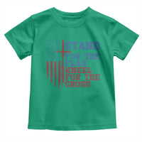 Stand For The Flag Kneel For The Cross Toddler T Shirt Cross US Flag American Patriotic Christian Faith 4th of July