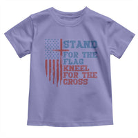 Stand For The Flag Kneel For The Cross Toddler T Shirt Cross US Flag American Patriotic Christian Faith 4th of July