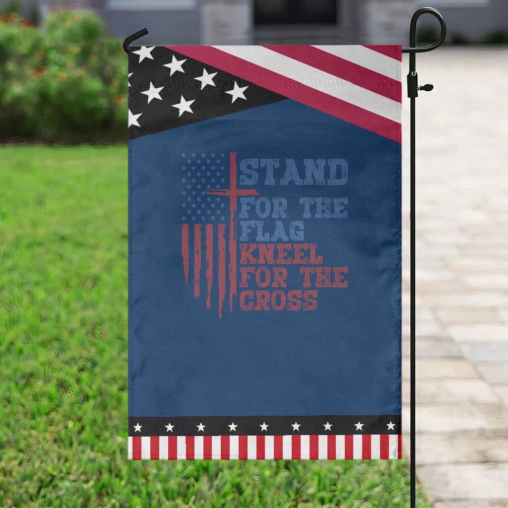 Stand For The Flag Kneel For The Cross Patriotic Garden Flag Cross US Flag American Patriotic Christian Faith 4th of July