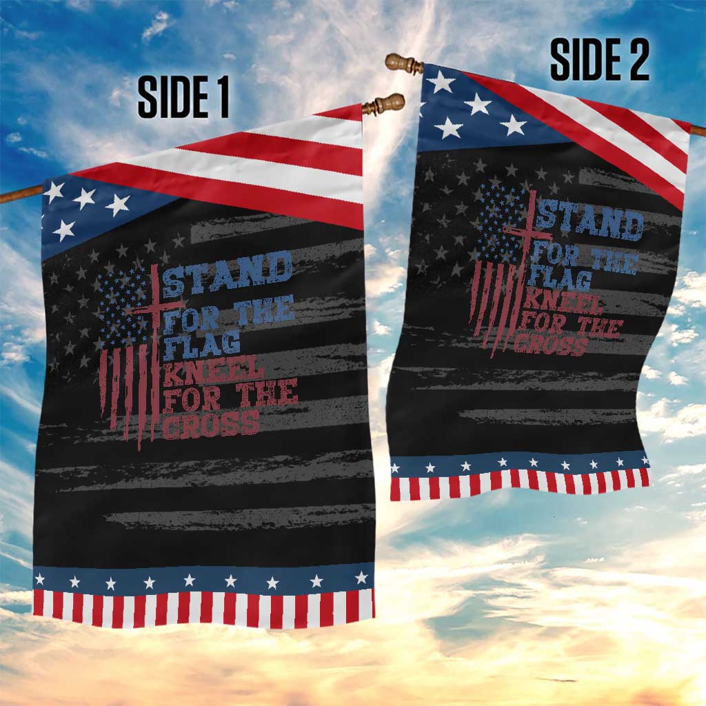 Stand For The Flag Kneel For The Cross Patriotic Garden Flag Cross US Flag American Patriotic Christian Faith 4th of July