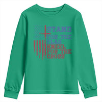 Stand For The Flag Kneel For The Cross Youth Sweatshirt Cross US Flag American Patriotic Christian Faith 4th of July