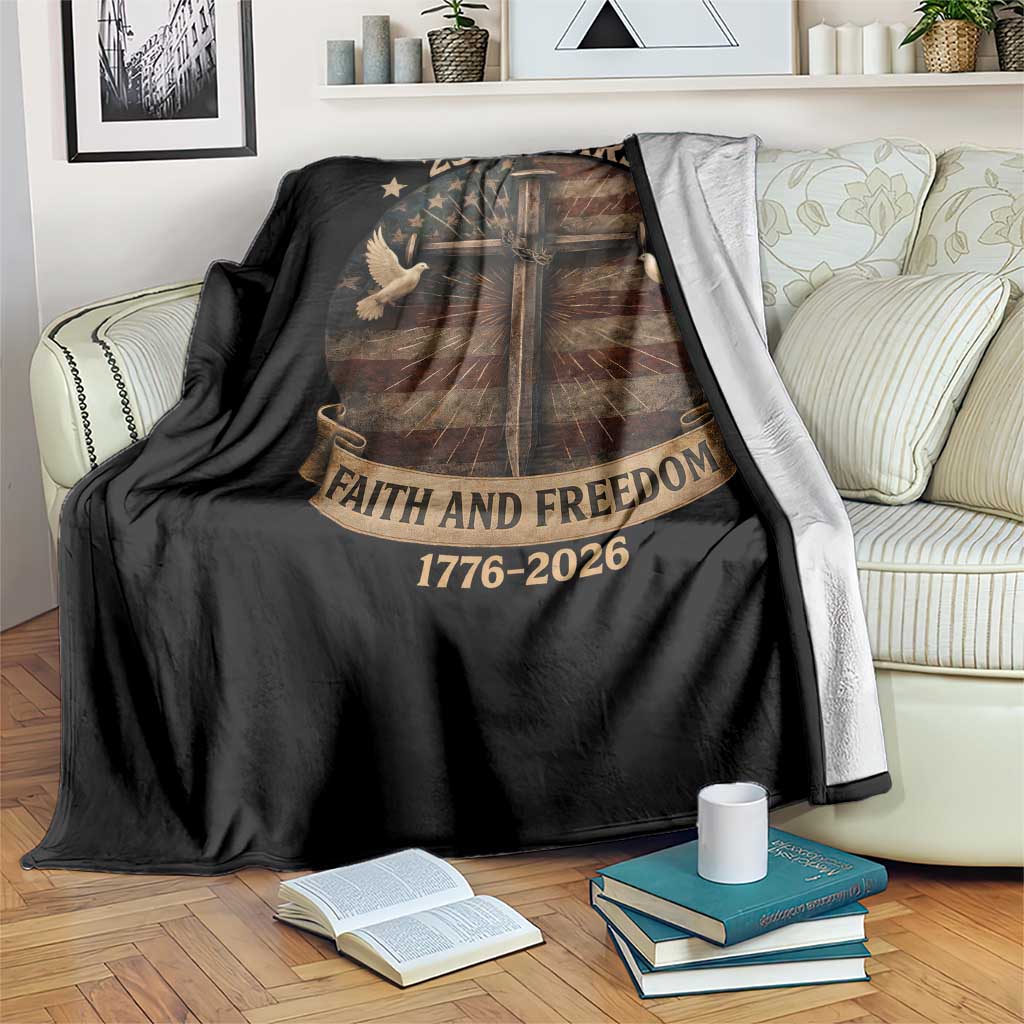 250 Years America Throw Blanket 250th Birthday 4th Of July Independence Day Faith Freedom