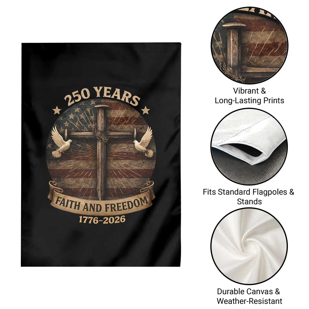 250 Years America Garden Flag 250th Birthday 4th Of July Independence Day Faith Freedom