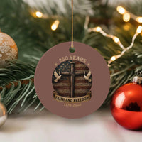 250 Years America Ceramic Ornament 250th Birthday 4th Of July Independence Day Faith Freedom