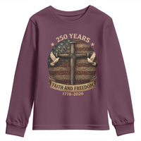 250 Years America Youth Sweatshirt 250th Birthday 4th Of July Independence Day Faith Freedom