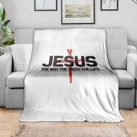 Jesus Christ Throw Blanket The Way Truth Life Cross Nails Faith In God Christian