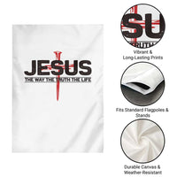 Jesus Christ Garden Flag The Way Truth Life Cross Nails Faith In God Christian
