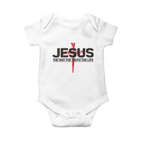 Jesus Christ Baby Onesie The Way Truth Life Cross Nails Faith In God Christian