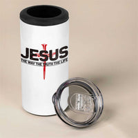 Jesus Christ 4 in 1 Can Cooler Tumbler The Way Truth Life Cross Nails Faith In God Christian