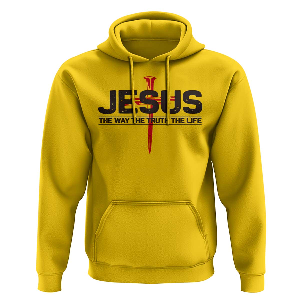 Jesus Christ Hoodie The Way Truth Life Cross Nails Faith In God Christian