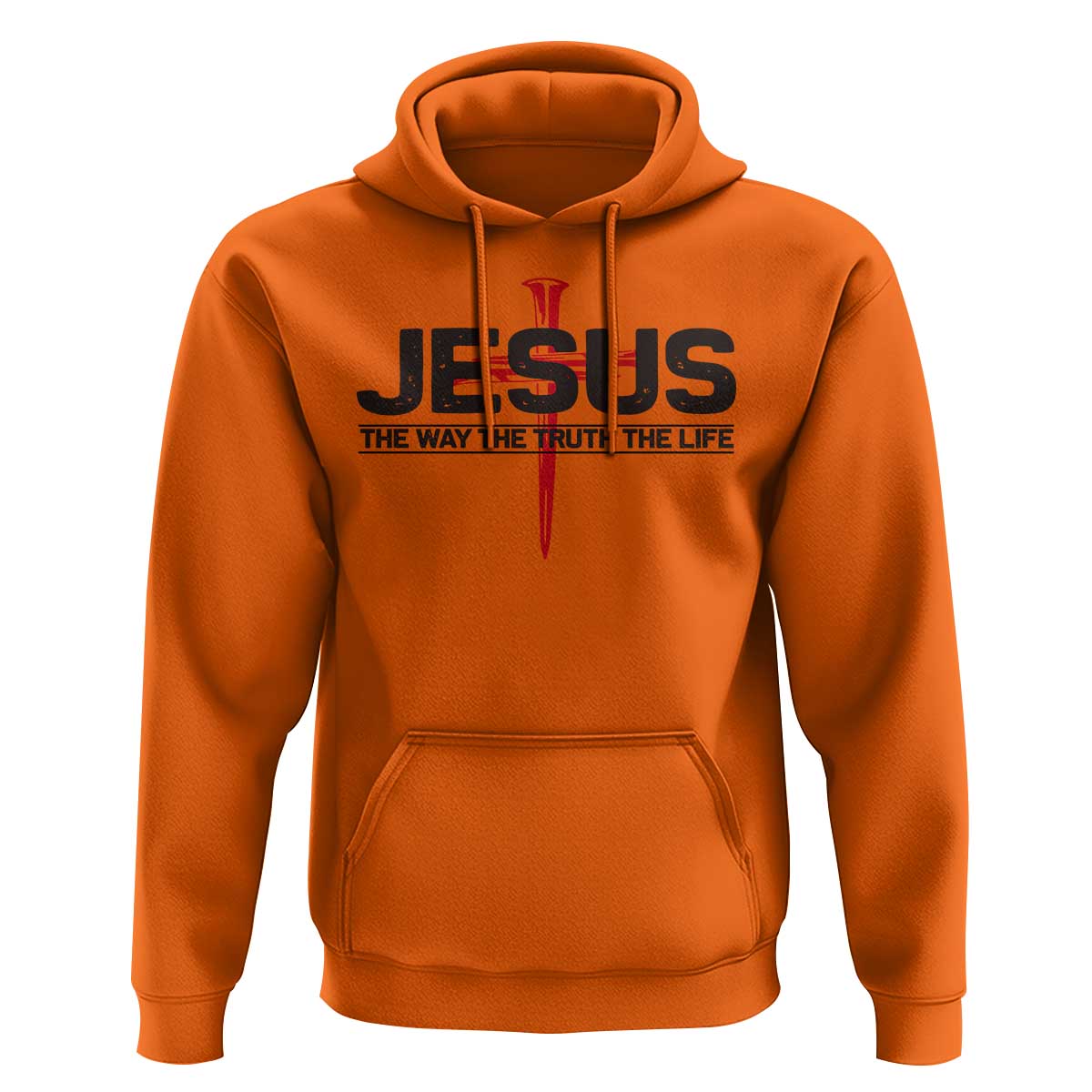 Jesus Christ Hoodie The Way Truth Life Cross Nails Faith In God Christian