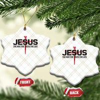 Jesus Christ Ceramic Ornament The Way Truth Life Cross Nails Faith In God Christian