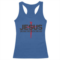 Jesus Christ Racerback Tank Top The Way Truth Life Cross Nails Faith In God Christian