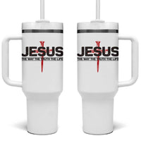 Jesus Christ Tumbler With Handle The Way Truth Life Cross Nails Faith In God Christian