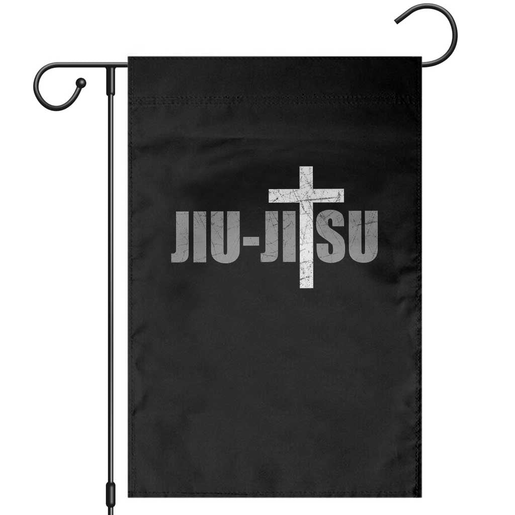 Jiu Jitsu Christian Cross Garden Flag Retro Vintage Minimal Religious Faith
