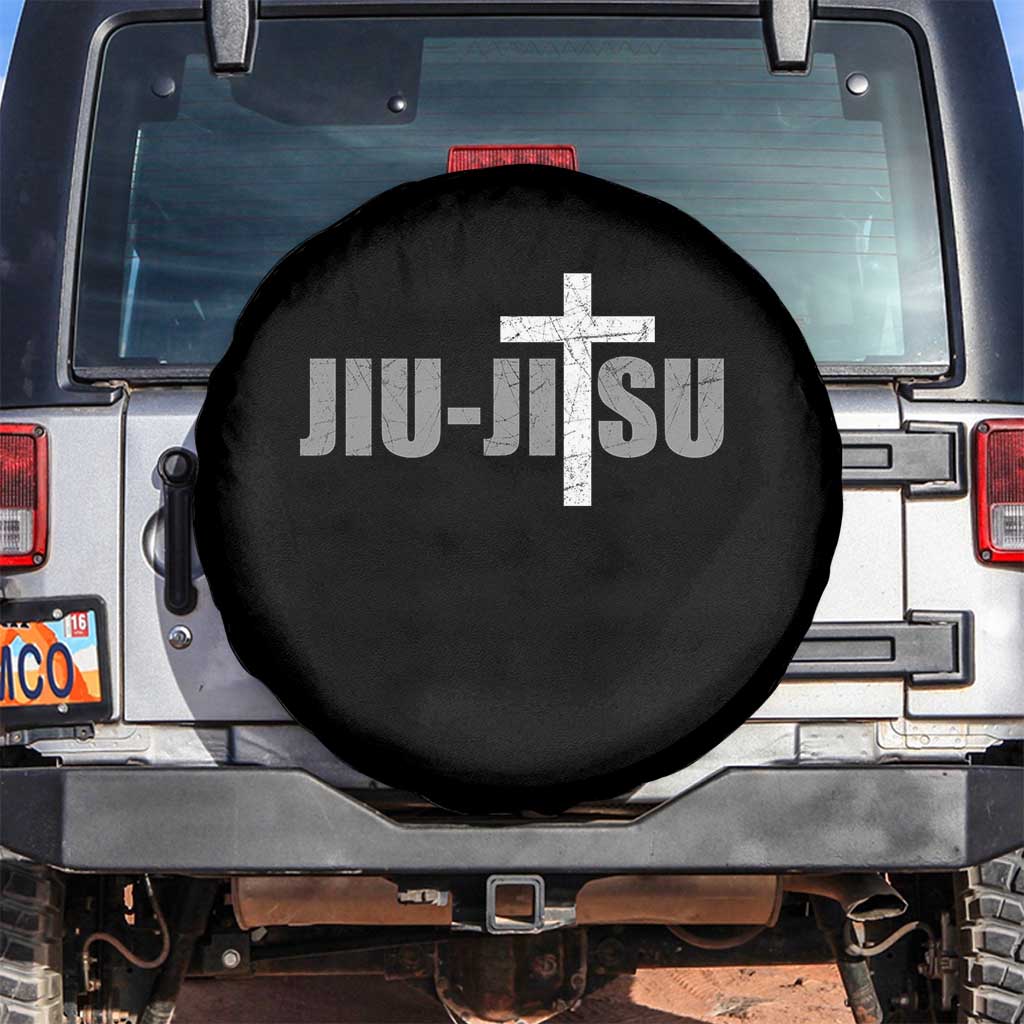 Jiu Jitsu Christian Cross Spare Tire Cover Retro Vintage Minimal Religious Faith