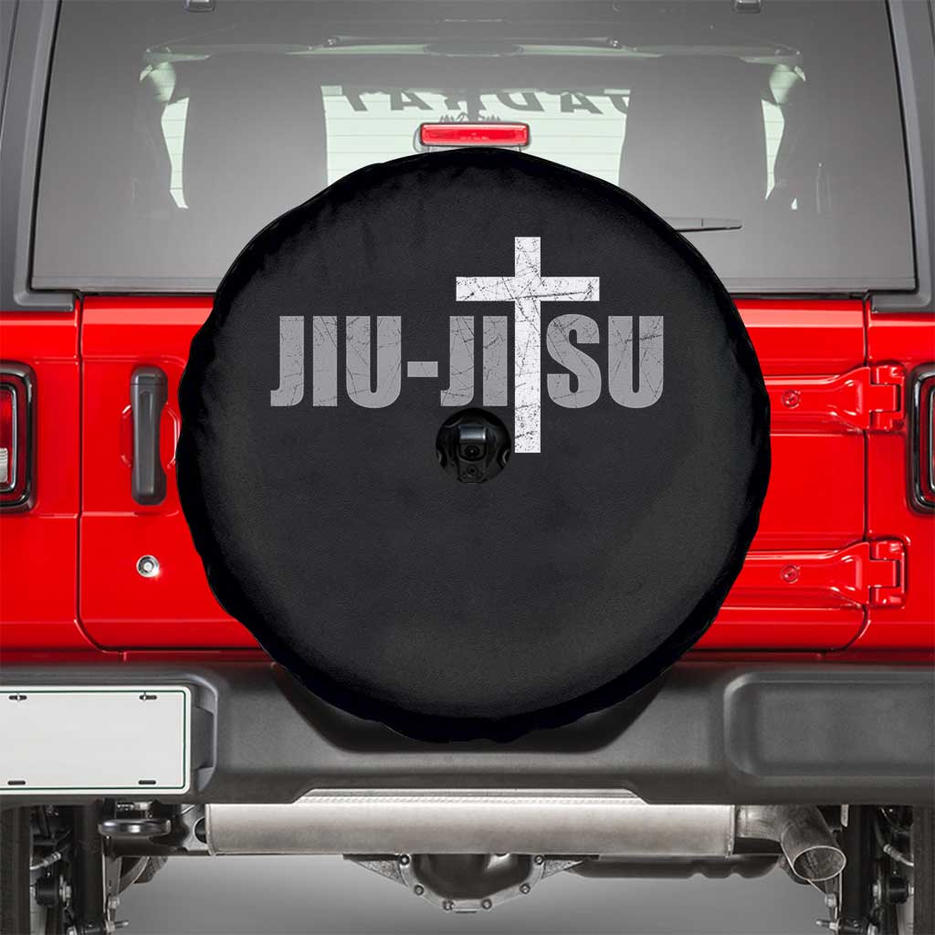 Jiu Jitsu Christian Cross Spare Tire Cover Retro Vintage Minimal Religious Faith