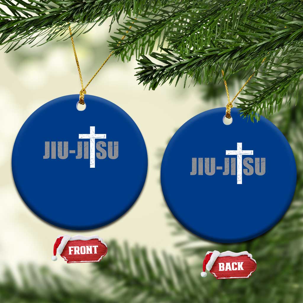 Jiu Jitsu Christian Cross Ceramic Ornament Retro Vintage Minimal Religious Faith