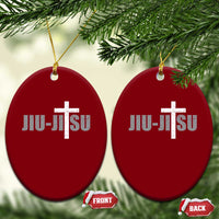 Jiu Jitsu Christian Cross Ceramic Ornament Retro Vintage Minimal Religious Faith