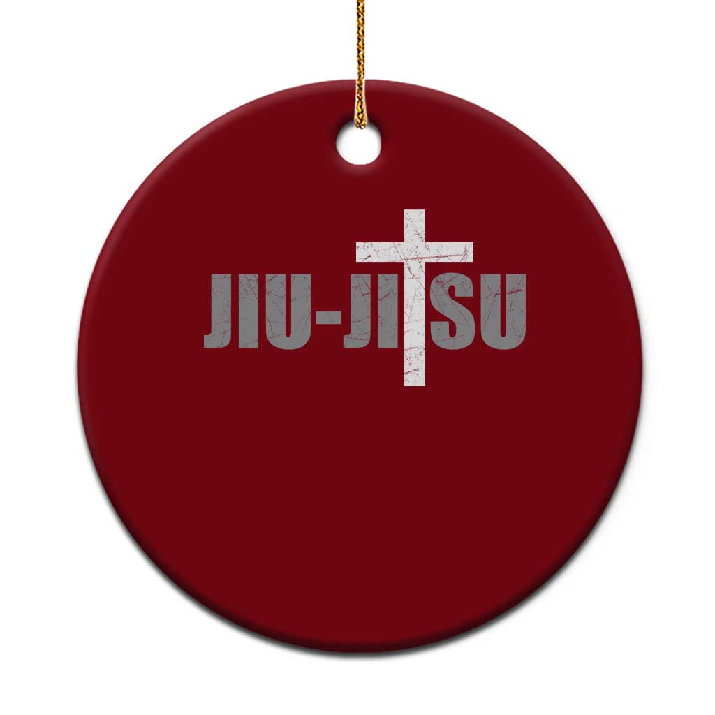 Jiu Jitsu Christian Cross Ceramic Ornament Retro Vintage Minimal Religious Faith